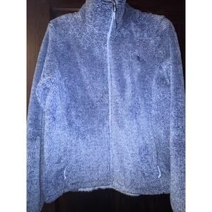 The North Face Osito Fleece Jacket Womens Size Large Blue White Striped Full Zip